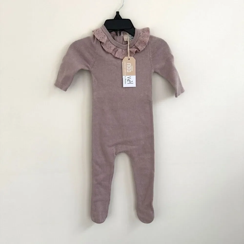 Noo Vel By Maniere Knit Infant Long Sleeve Sweater Outfit Button Back Sz 9 M NEW